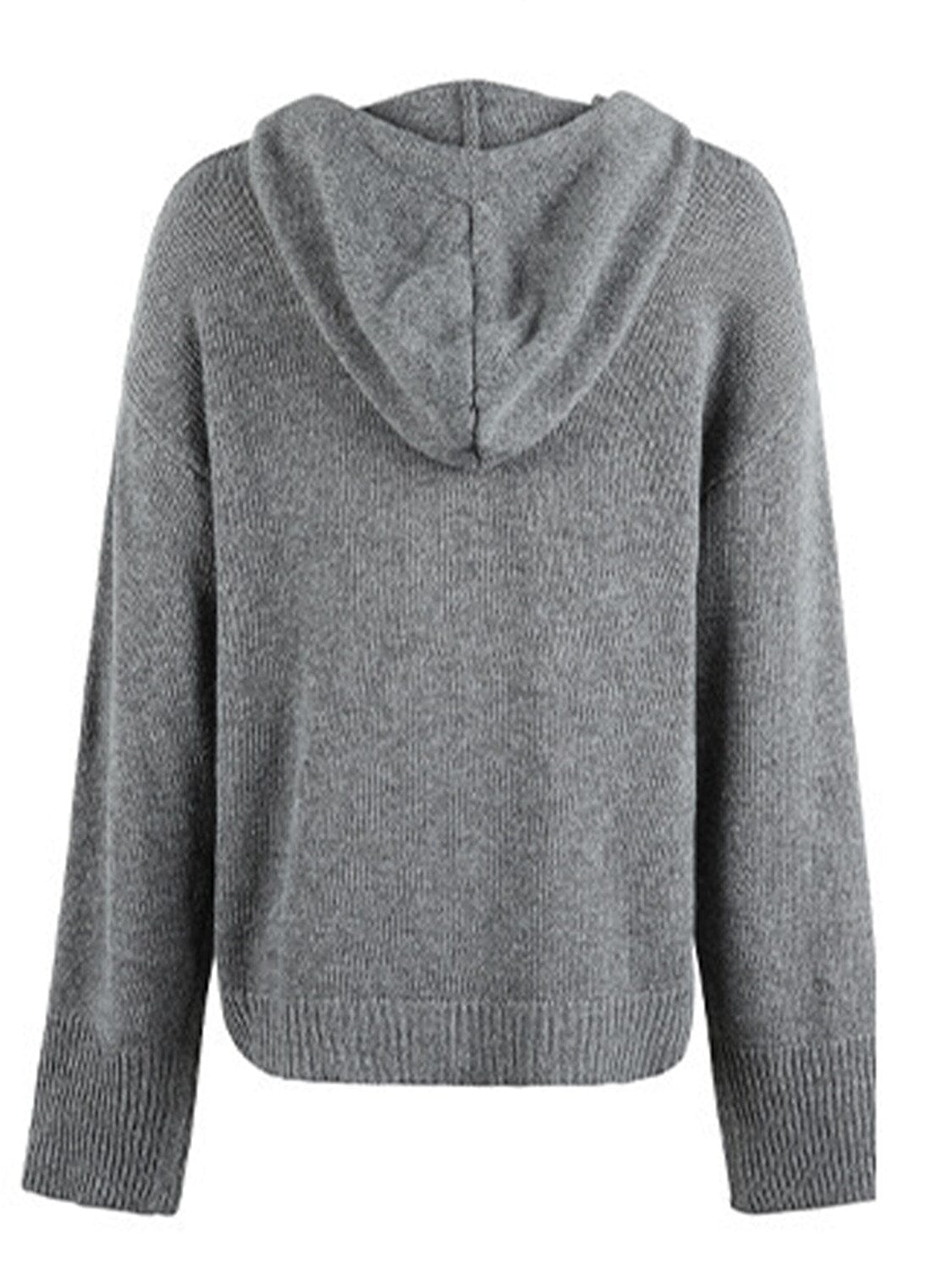 Drawstring Button Up Hooded Cardigan - Sydney So Sweet