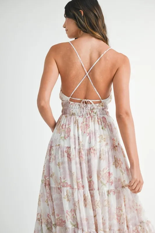 MABLE Floral Print Tiered Cami Maxi Dress - Sydney So Sweet