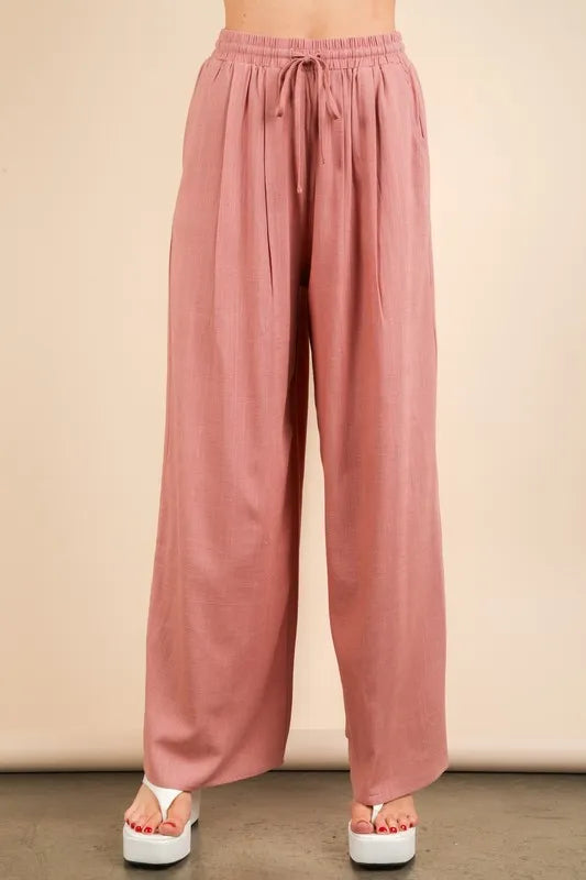 VERY J Solid Woven Top & Pants Set - Sydney So Sweet
