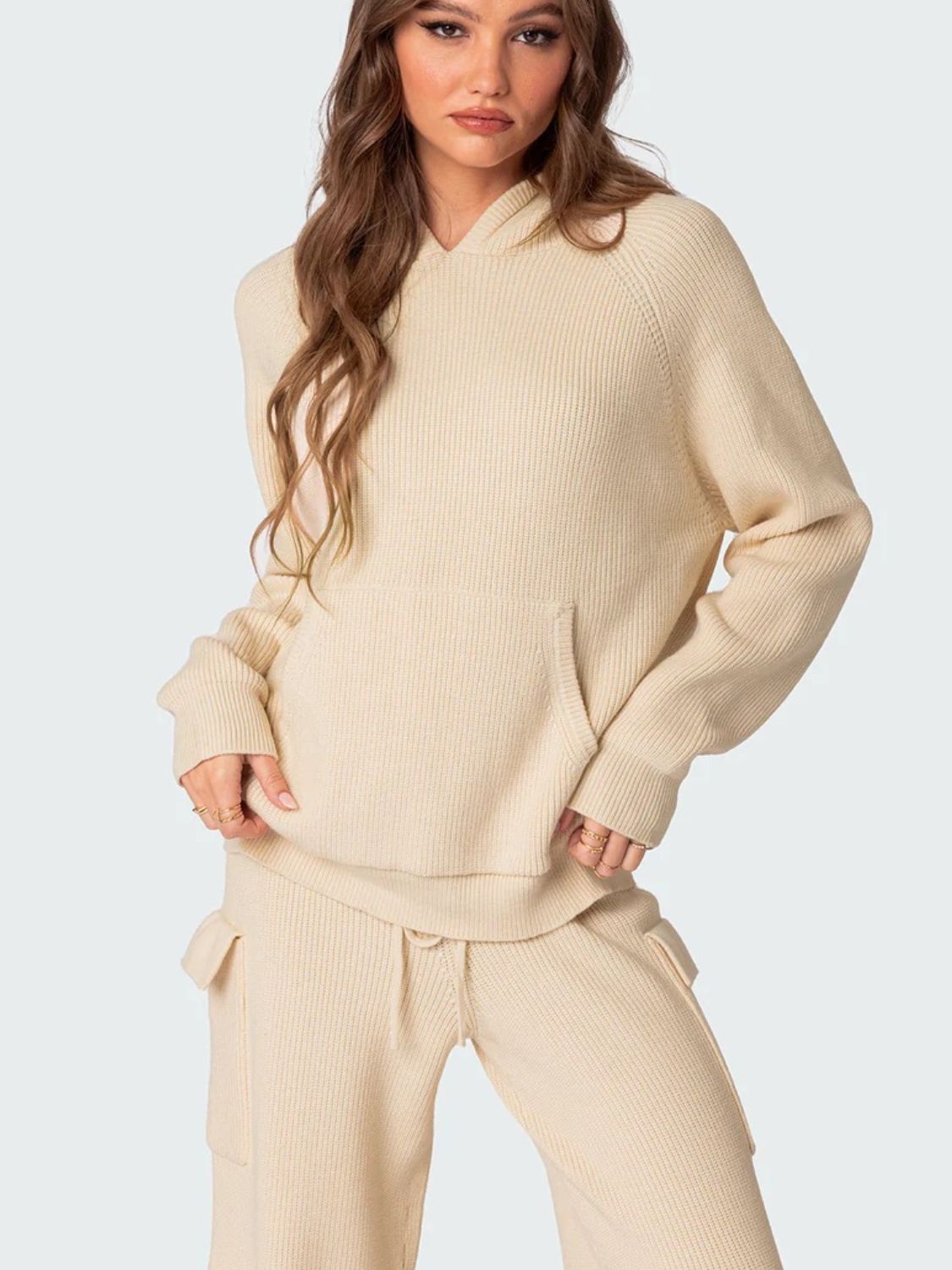 Long Sleeve Hooded Top and Pants Sweater Set - Sydney So Sweet