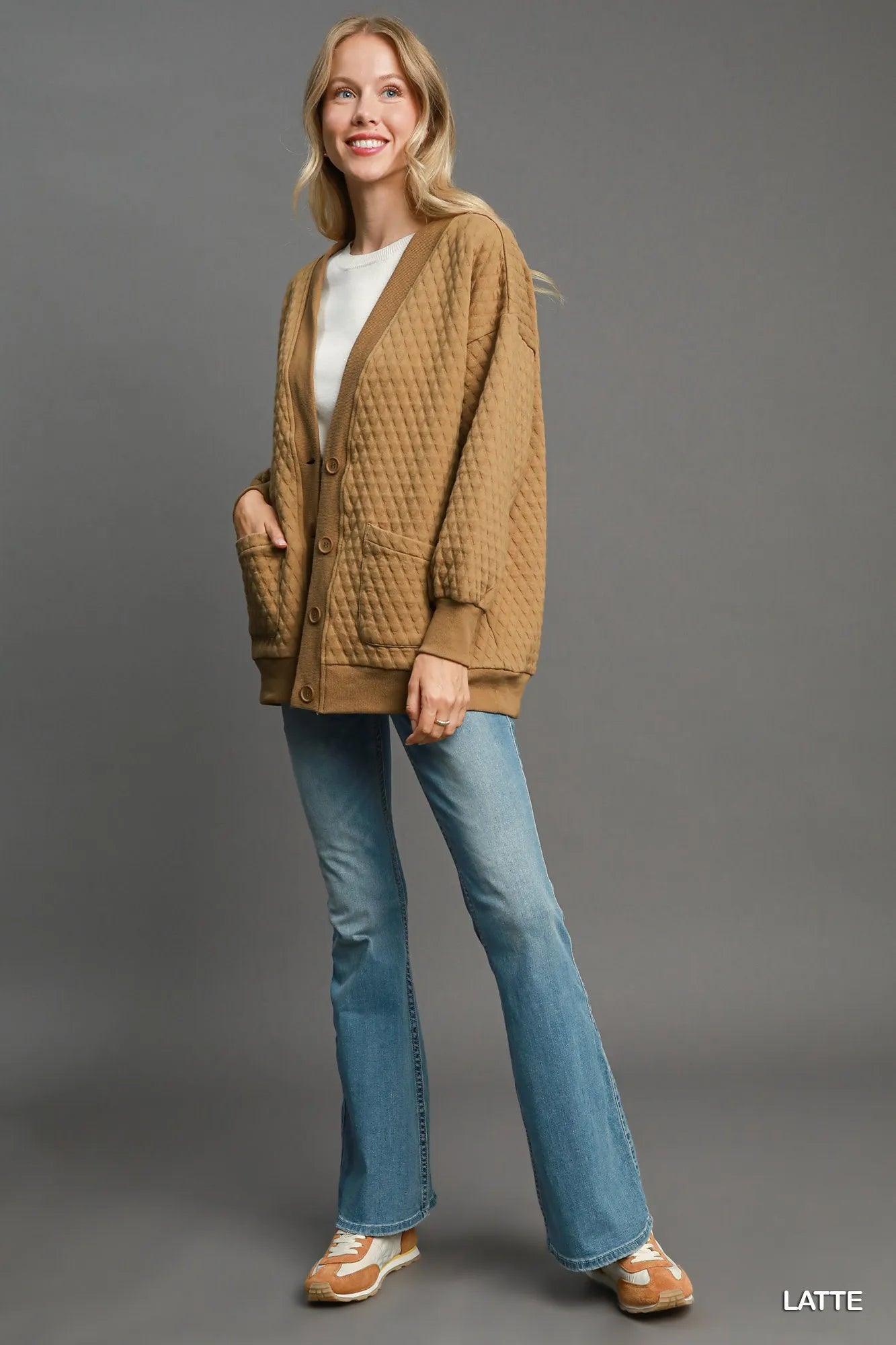 Umgee Button-Up Jacquard Cardigan - Sydney So Sweet