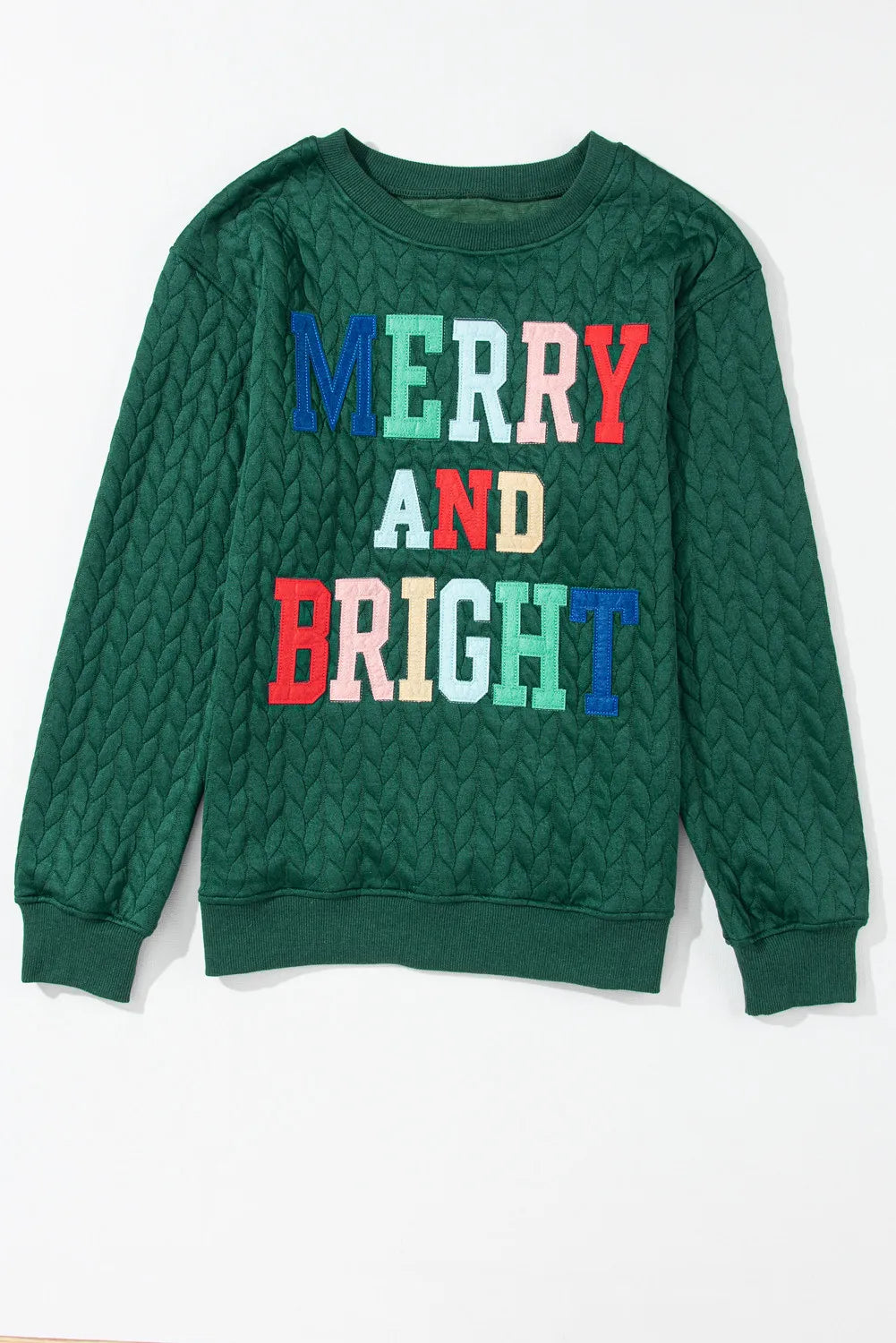 MERRY AND BRIGHT Cable Knit Pullover Sweatshirt - Sydney So Sweet