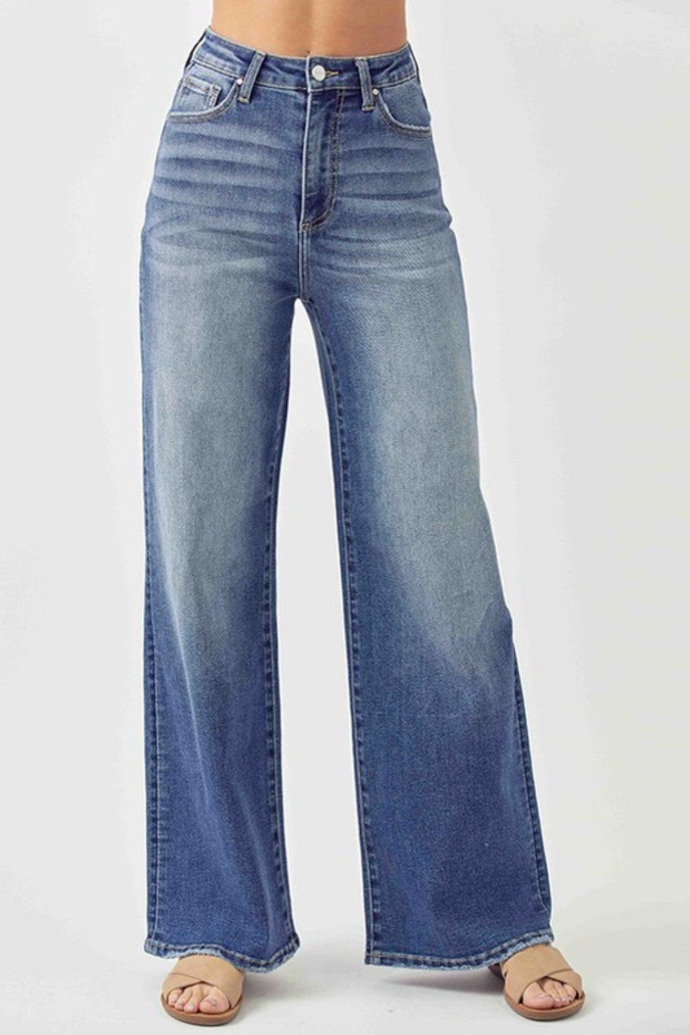 Risen Full Size High Rise Wide Leg Jeans - Sydney So Sweet