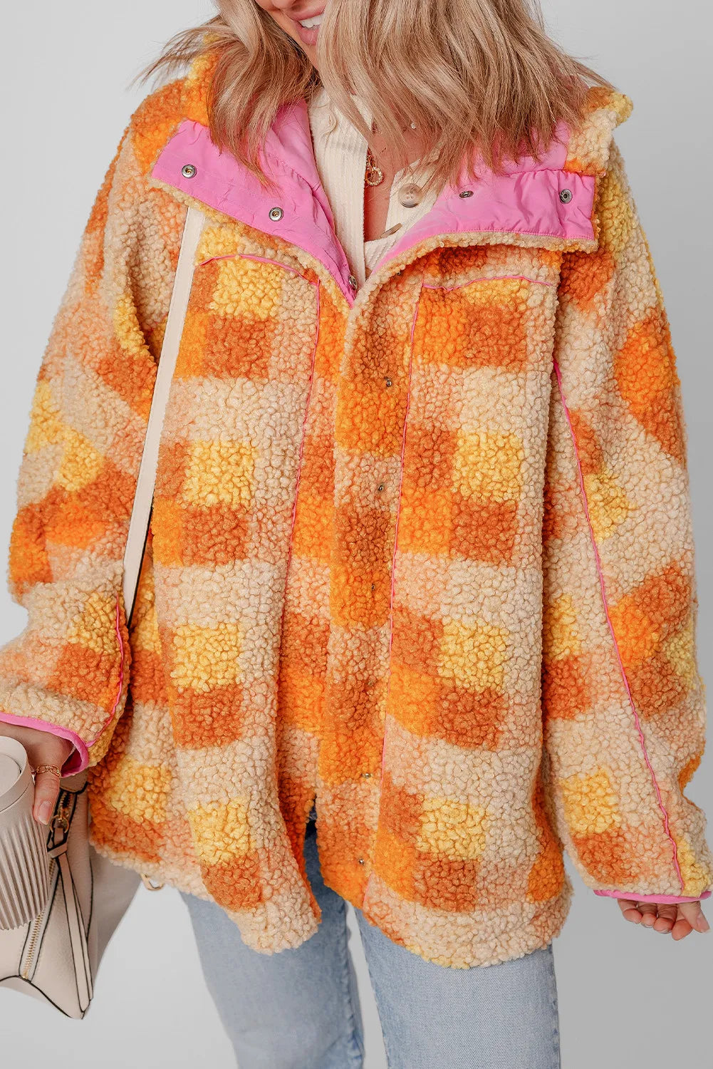 Plaid Long Sleeve Hooded Jacket - Sydney So Sweet