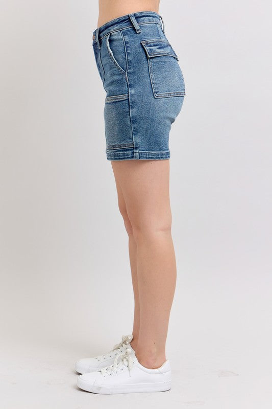 Judy Blue Full Size High Rise Denim Shorts Plus Size - Sydney So Sweet