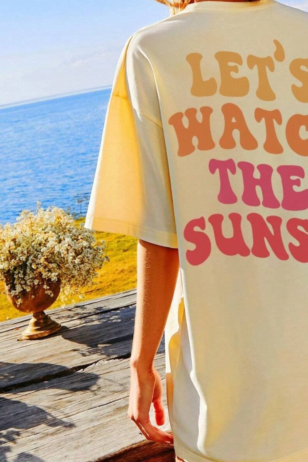 LET'S WATCH THE SUNSET Round Neck T-Shirt - Sydney So Sweet