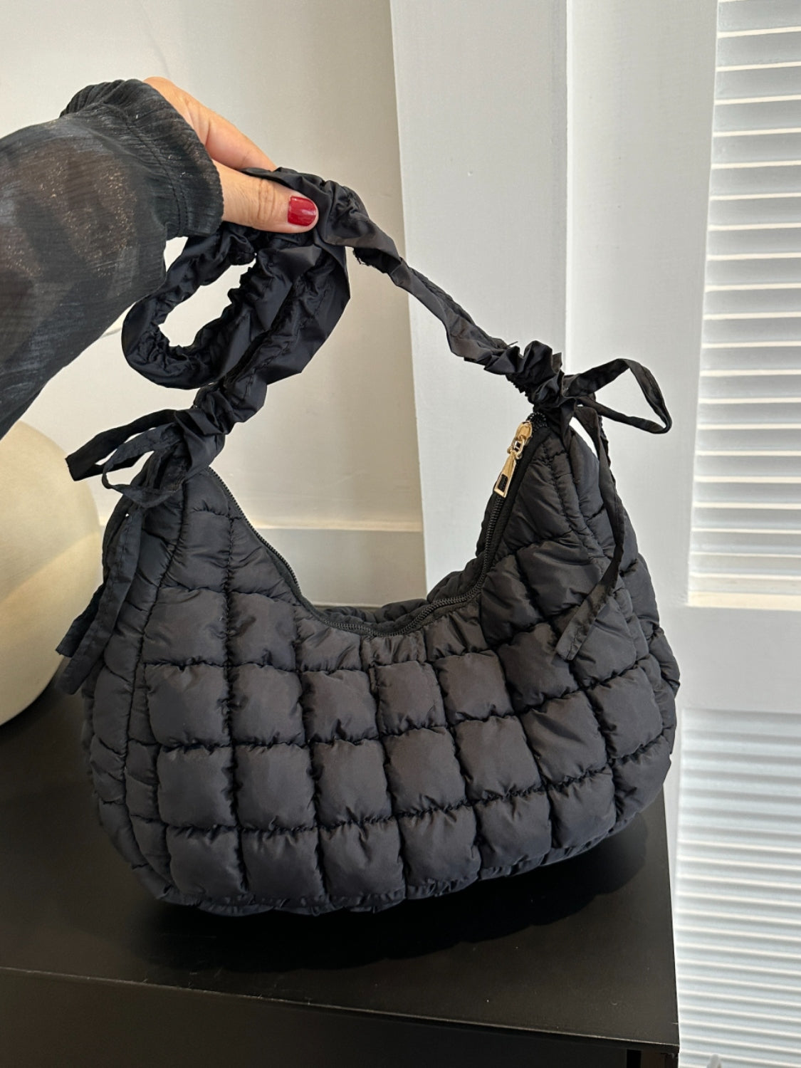 Bubble Texture Ruched Strap Quilted Shoulder Bag - Sydney So Sweet