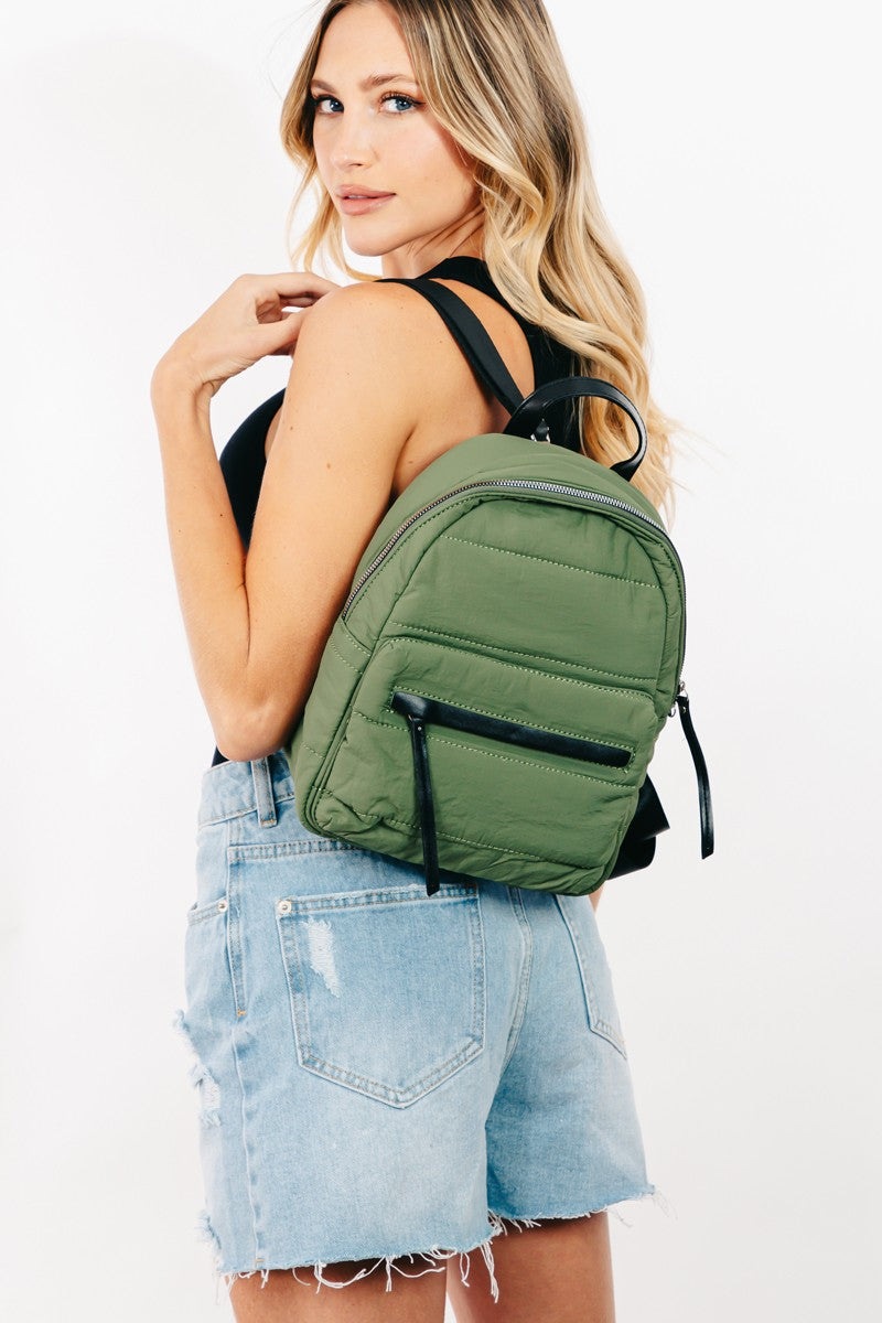 Fame Adjustable Strap Nylon Backpack Bag - Sydney So Sweet