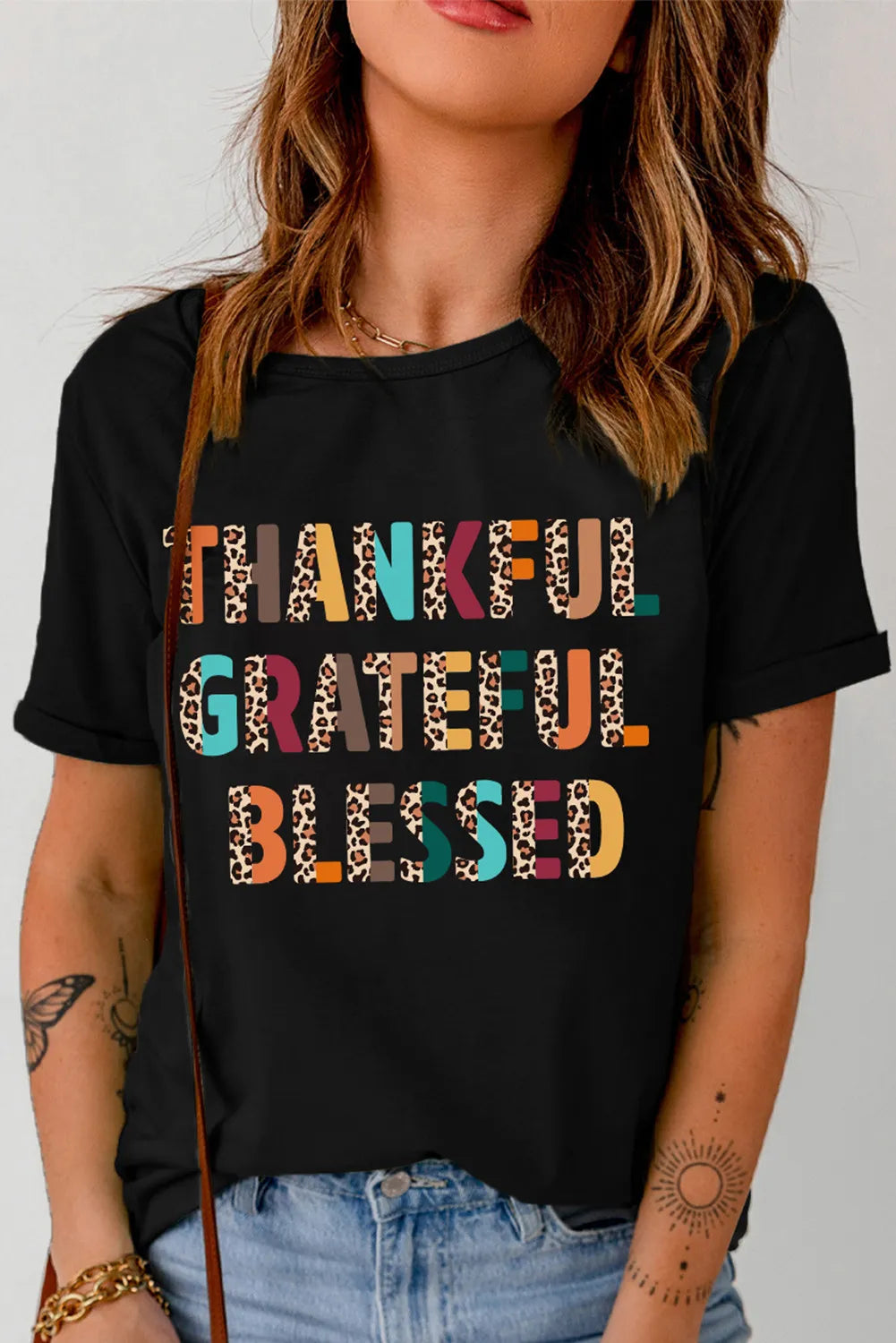 Thankful Grateful Blessed Women&#39;s Graphic Short Sleeve T-Shirt - Sydney So Sweet