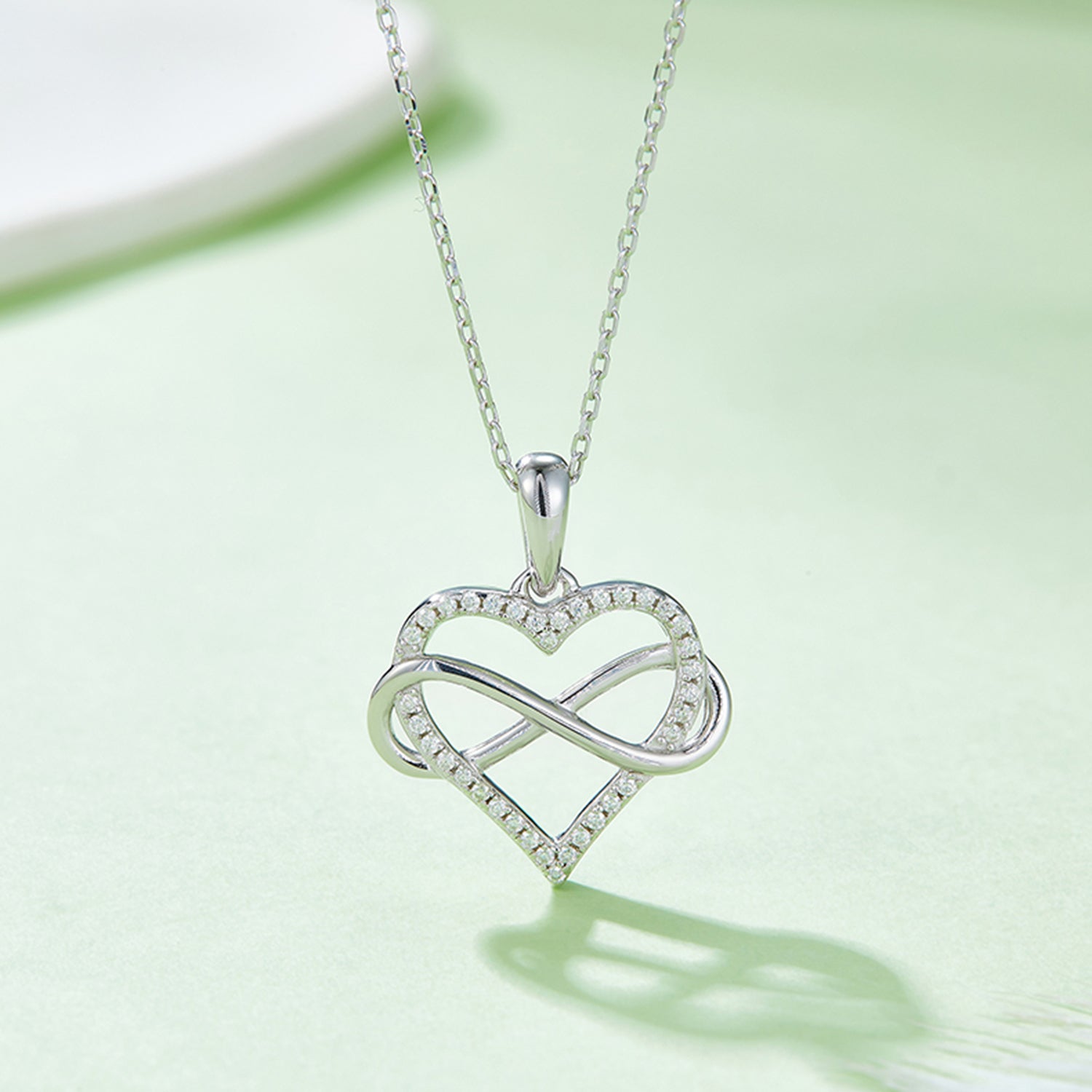 Moissanite 925 Sterling Silver Heart Shape Necklace - Sydney So Sweet