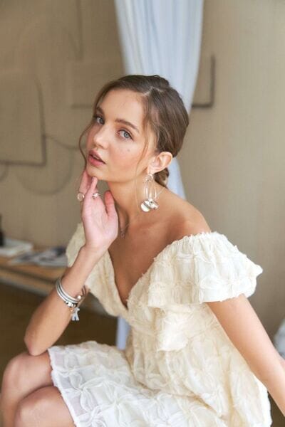 ADORA Tie Back V-Neck Ruffle Sleeve Dress - Sydney So Sweet