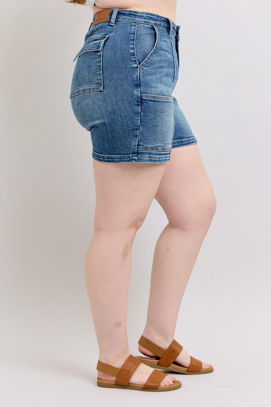 Judy Blue Full Size High Rise Denim Shorts Plus Size - Sydney So Sweet