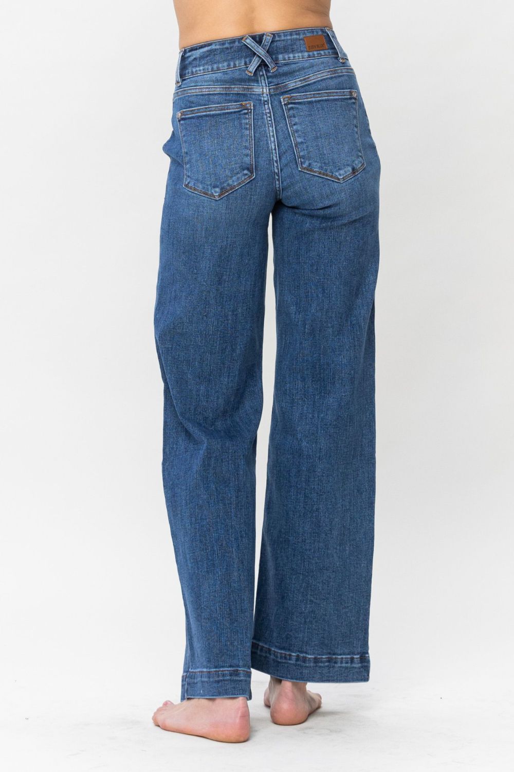 Judy Blue Full Size Double Button Wide Leg Jeans - Sydney So Sweet