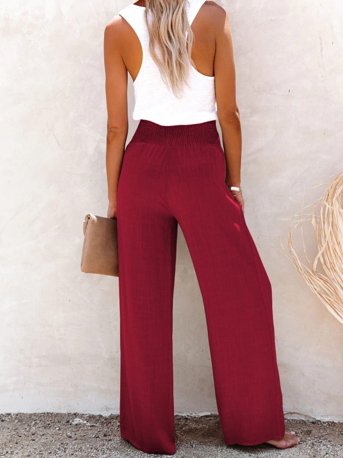 Full Size Decorative Button High Waist Pants - Sydney So Sweet