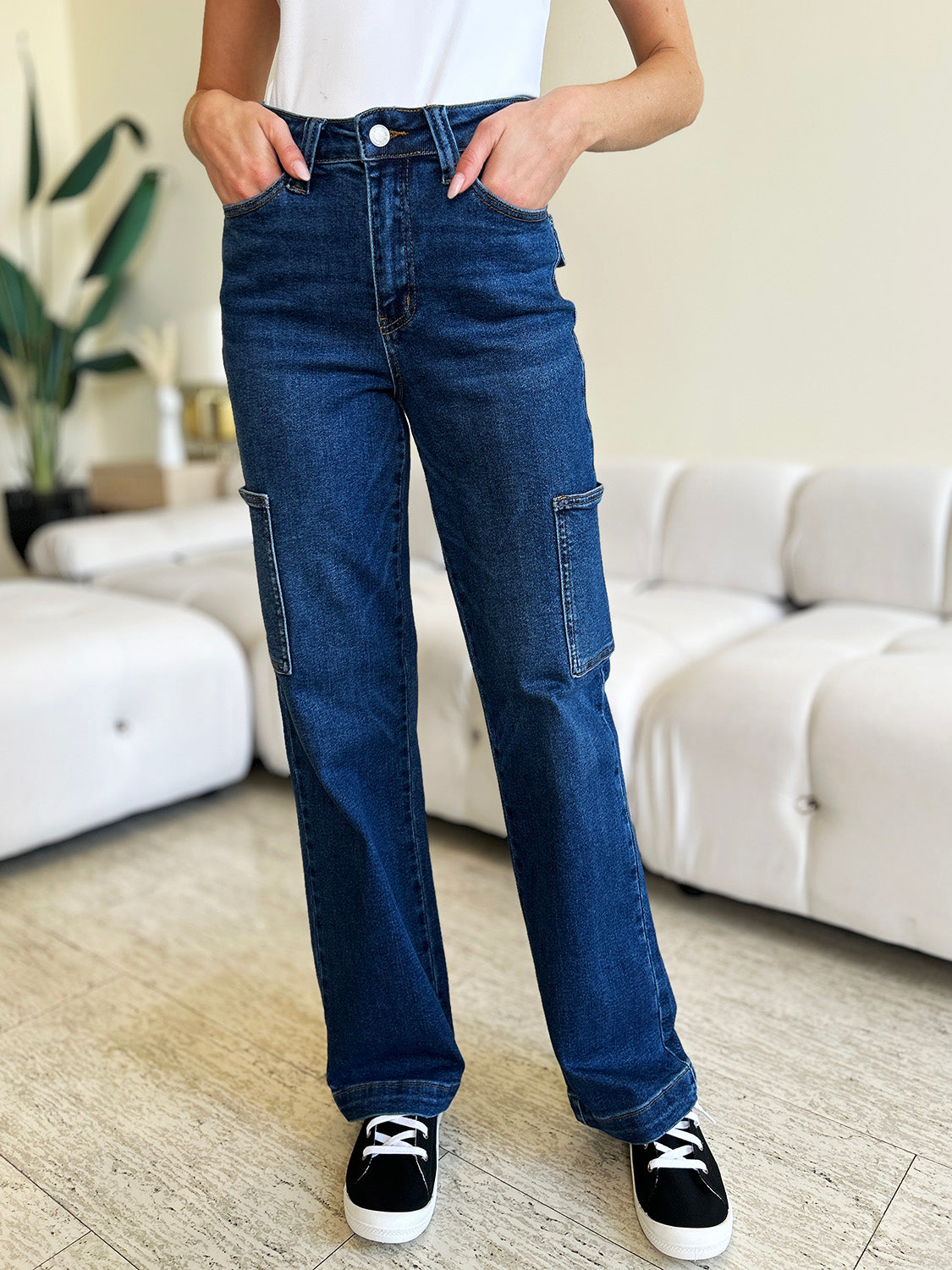 Judy Blue Full Size High Waist Straight Cargo Jeans - Sydney So Sweet