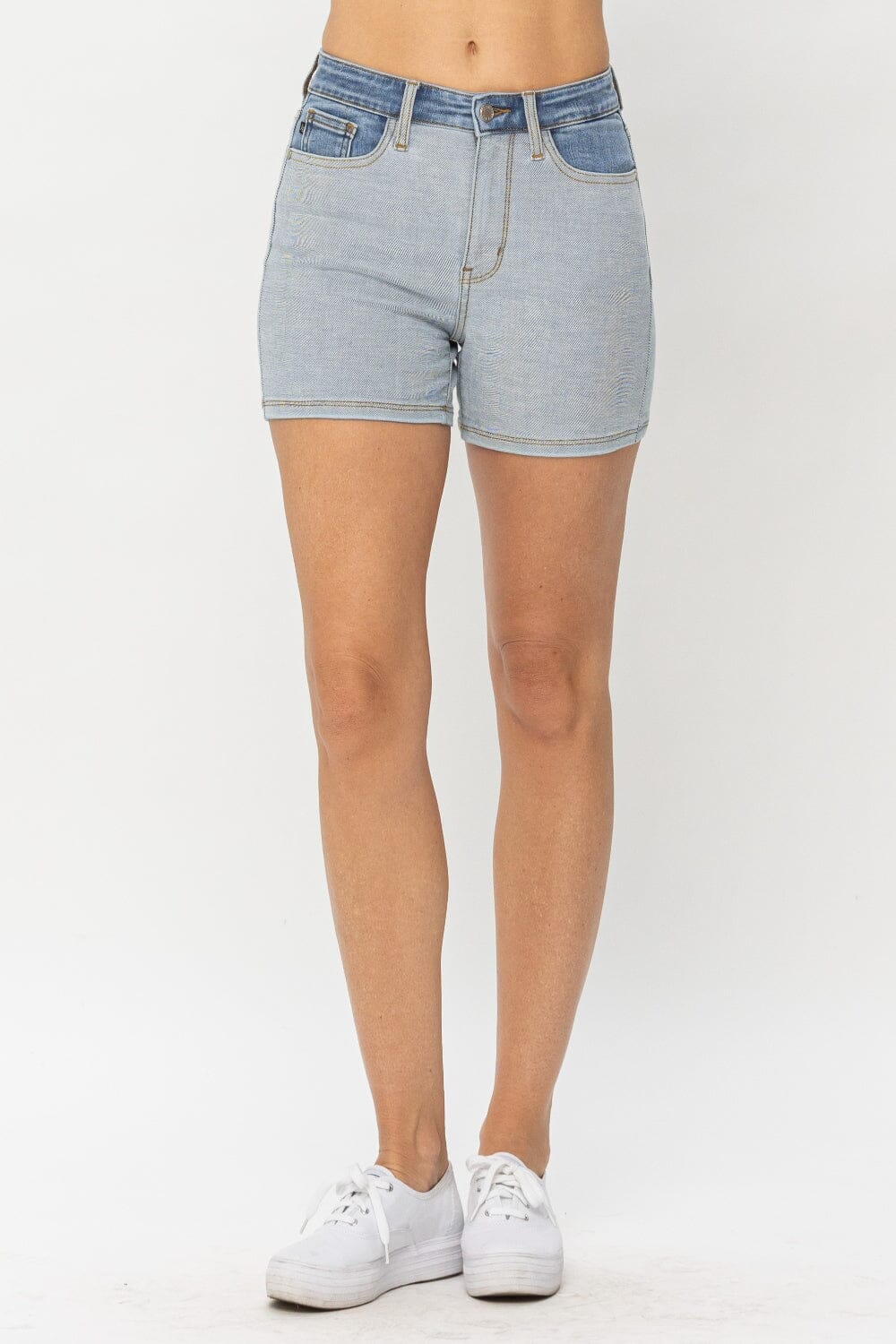 Judy Blue Full Size Color Block Denim Shorts - Sydney So Sweet