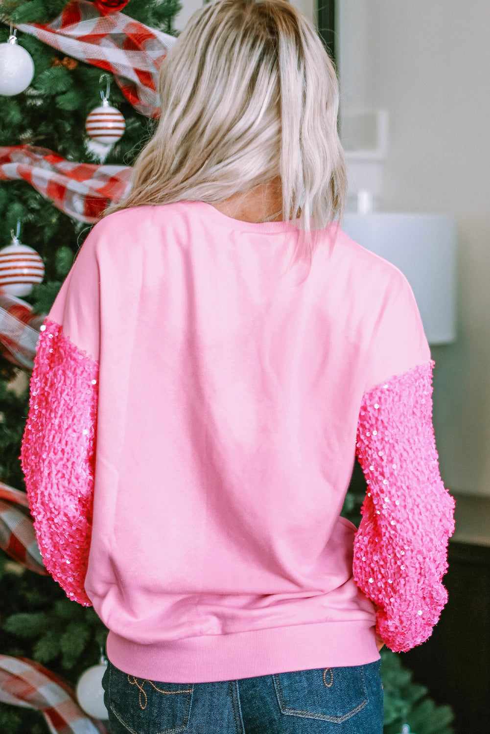 Valentine’s Day Sequin Heart Long Sleeve Sweatshirt - Sydney So Sweet