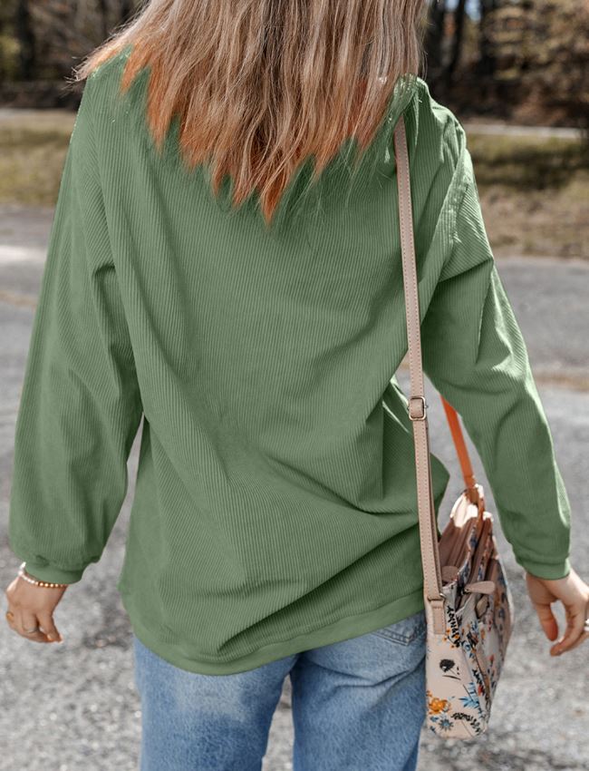 LUCKY Rhinestone Round Neck Long Sleeve Sweatshirt - Sydney So Sweet