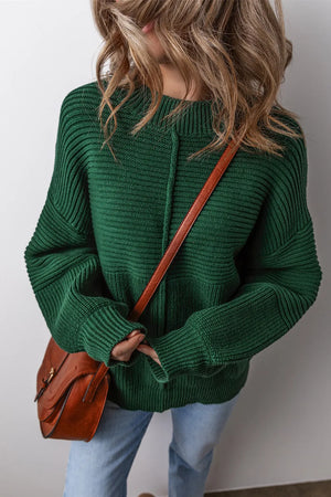 Round Neck Dropped Shoulder Sweater - Sydney So Sweet