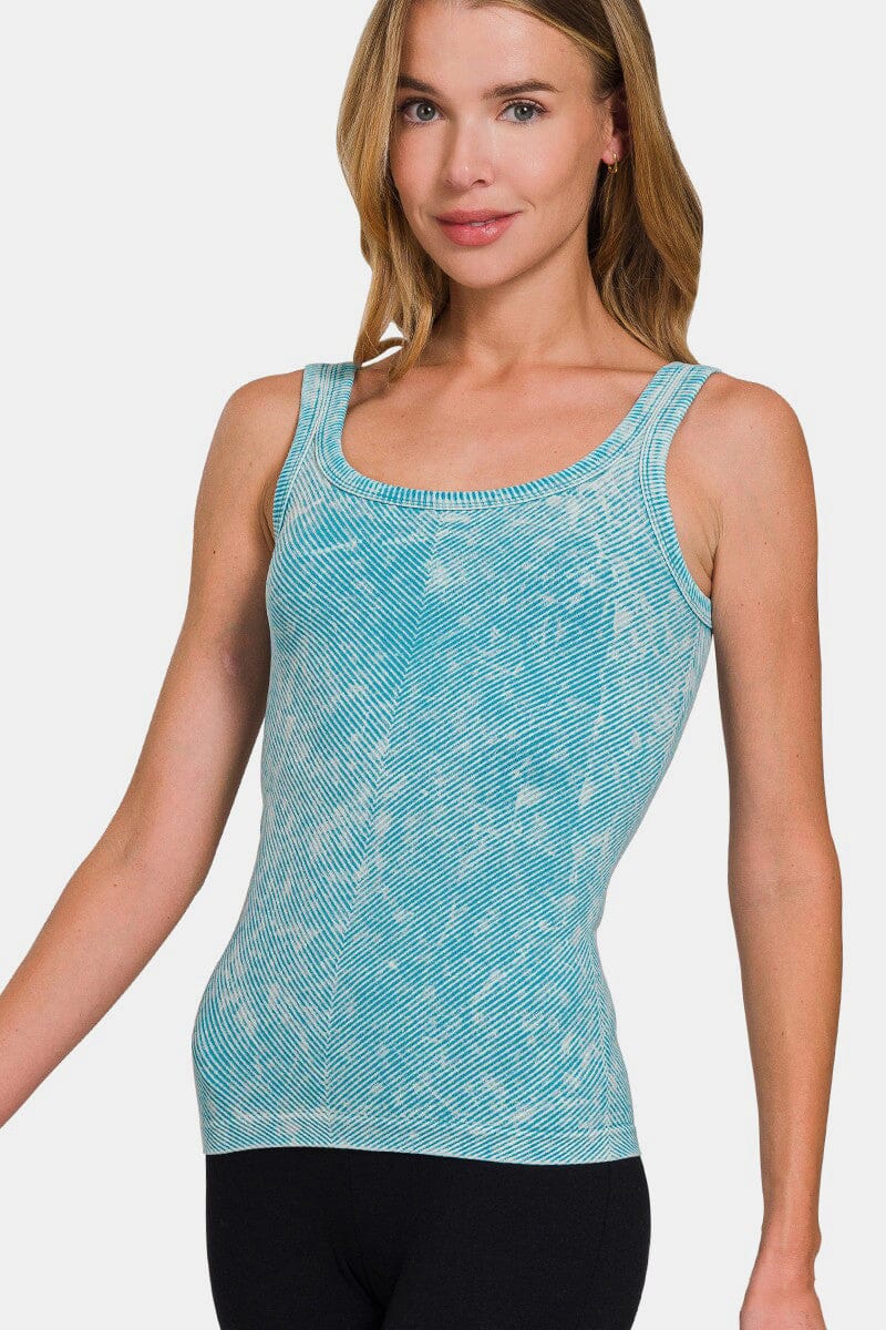 Zenana Ribbed Scoop Neck Tank - Sydney So Sweet