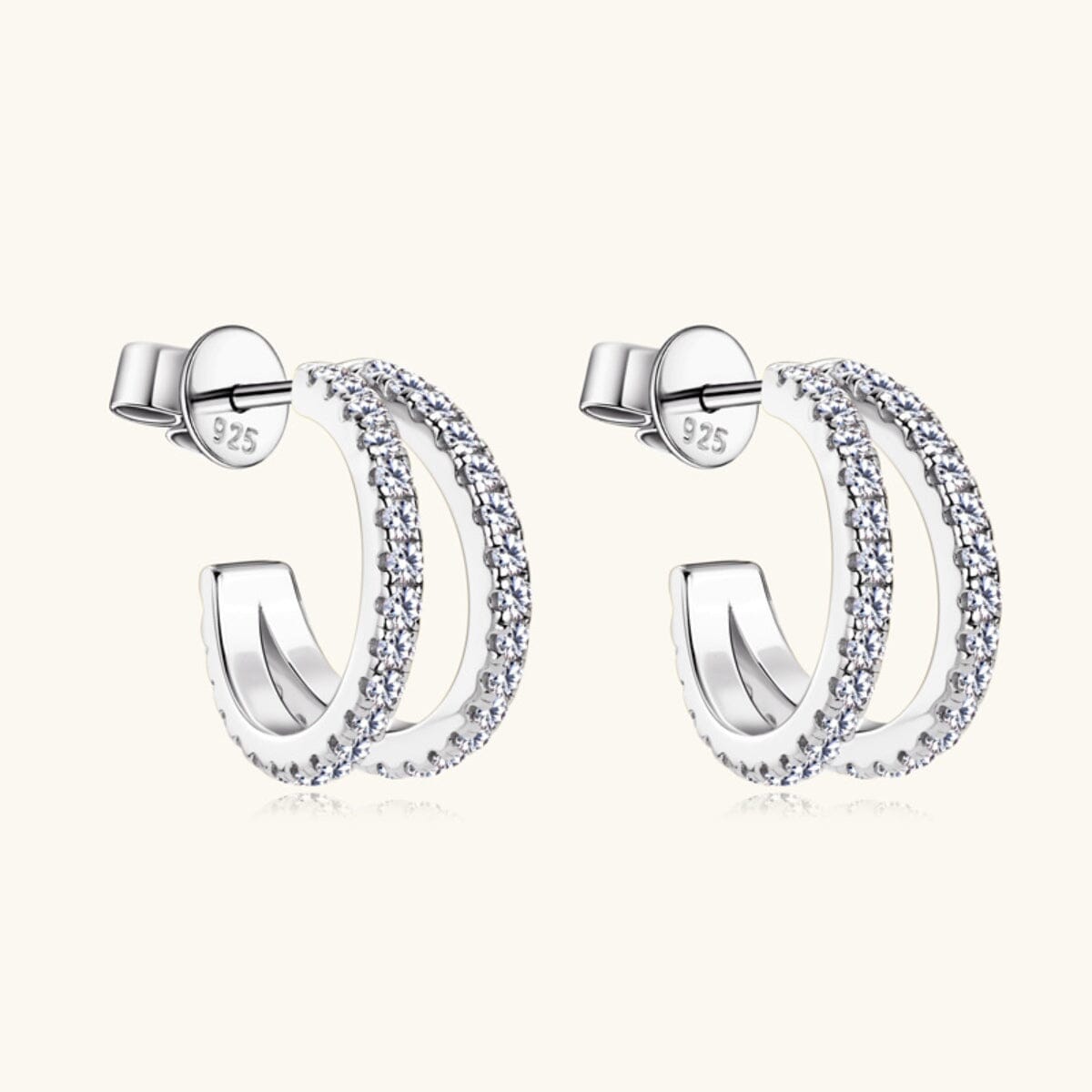 Moissanite 925 Sterling Silver C-Hoop Earrings - Sydney So Sweet