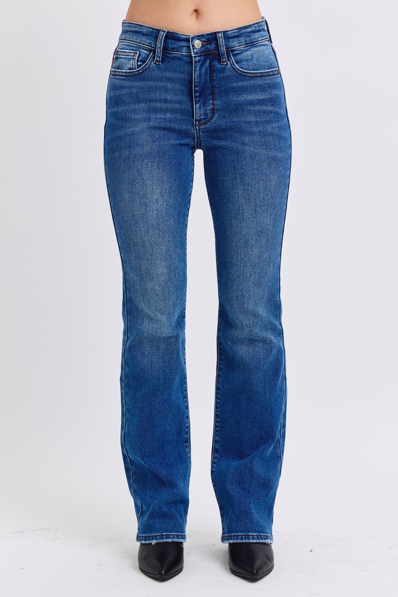 Judy Blue Full Size Mid-Rise Bootcut Jeans with Pockets - Sydney So Sweet