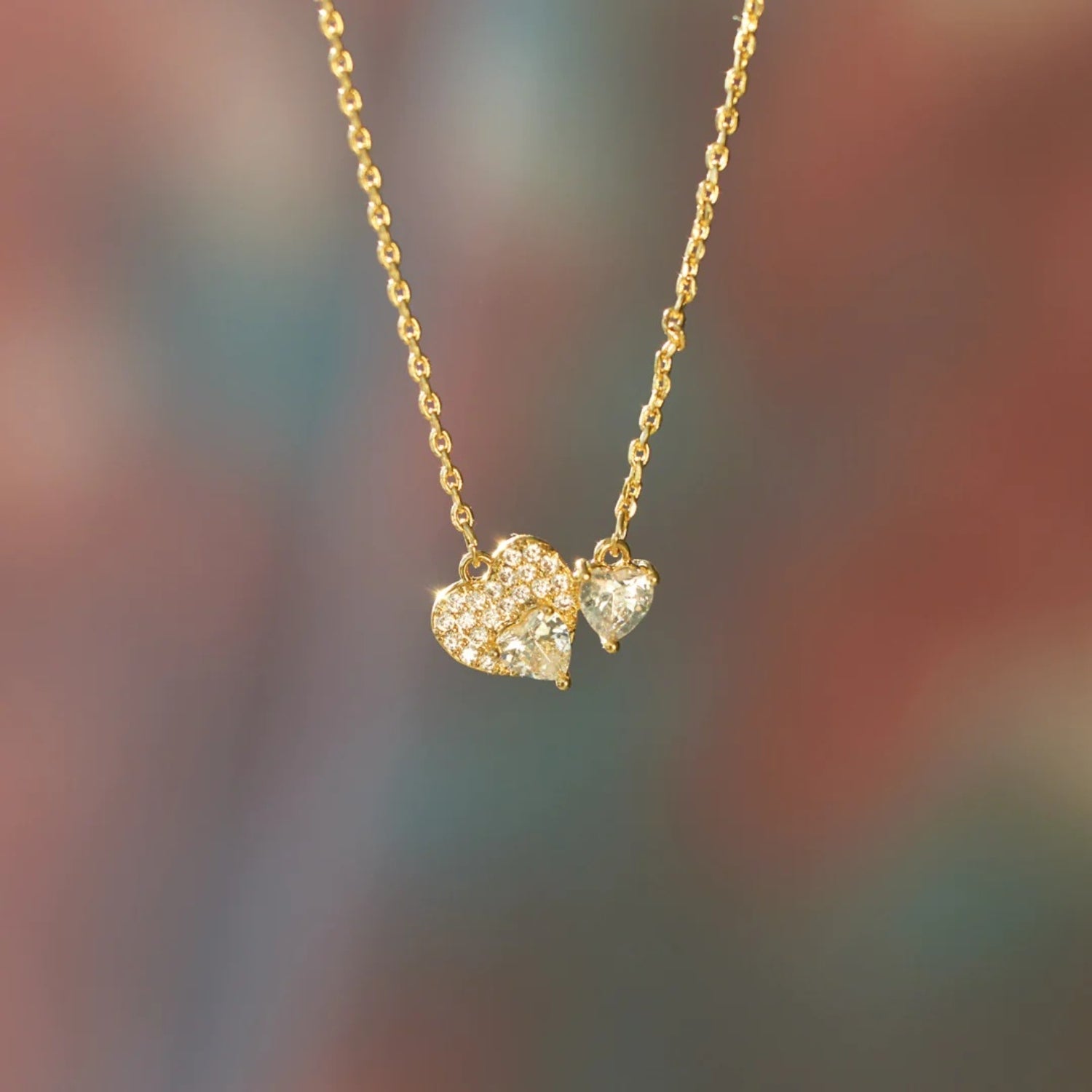 18K Gold-Plated 925 Sterling Silver Zircon Heart Necklace - Sydney So Sweet