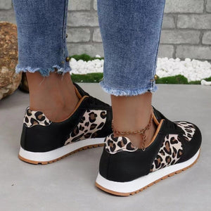 Tied Printed PU Leather Athletic Sneakers - Sydney So Sweet