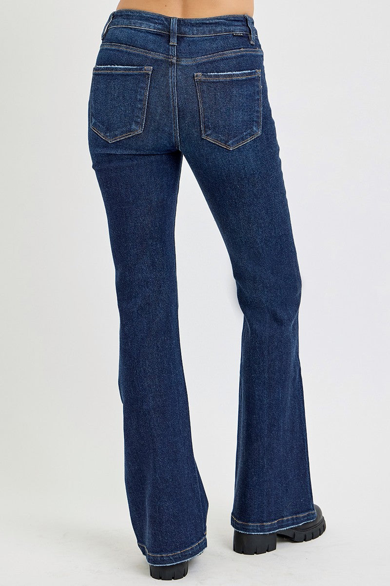 RISEN Full Size High Rise Flare Jeans with Pockets - Sydney So Sweet