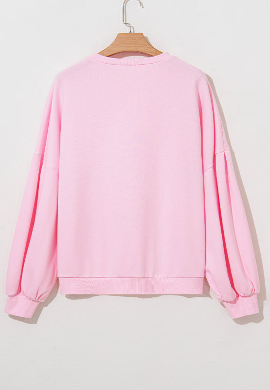 Bow Round Neck Long Sleeve Sweatshirt - Sydney So Sweet