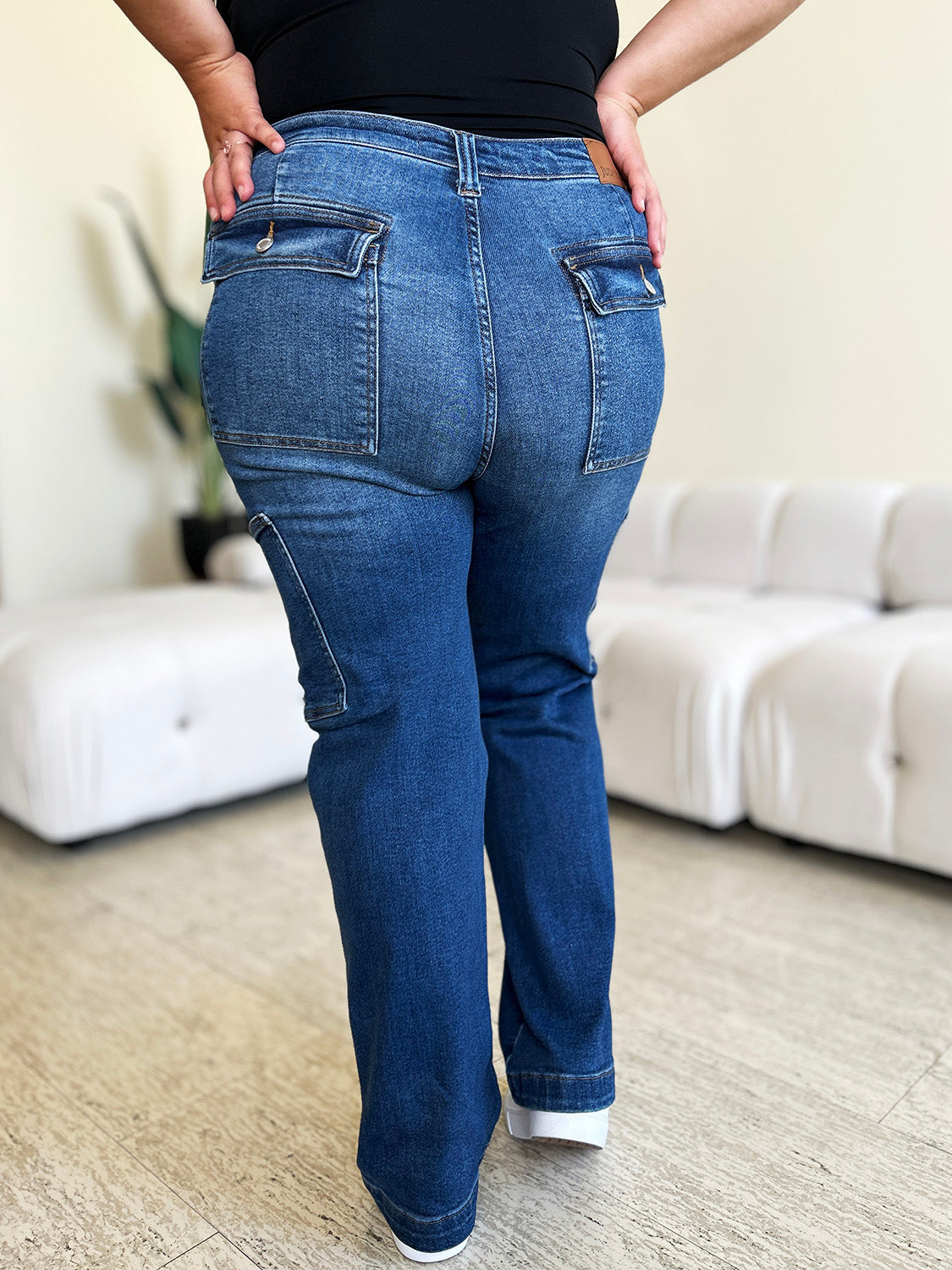 Judy Blue Full Size High Waist Straight Cargo Jeans - Sydney So Sweet