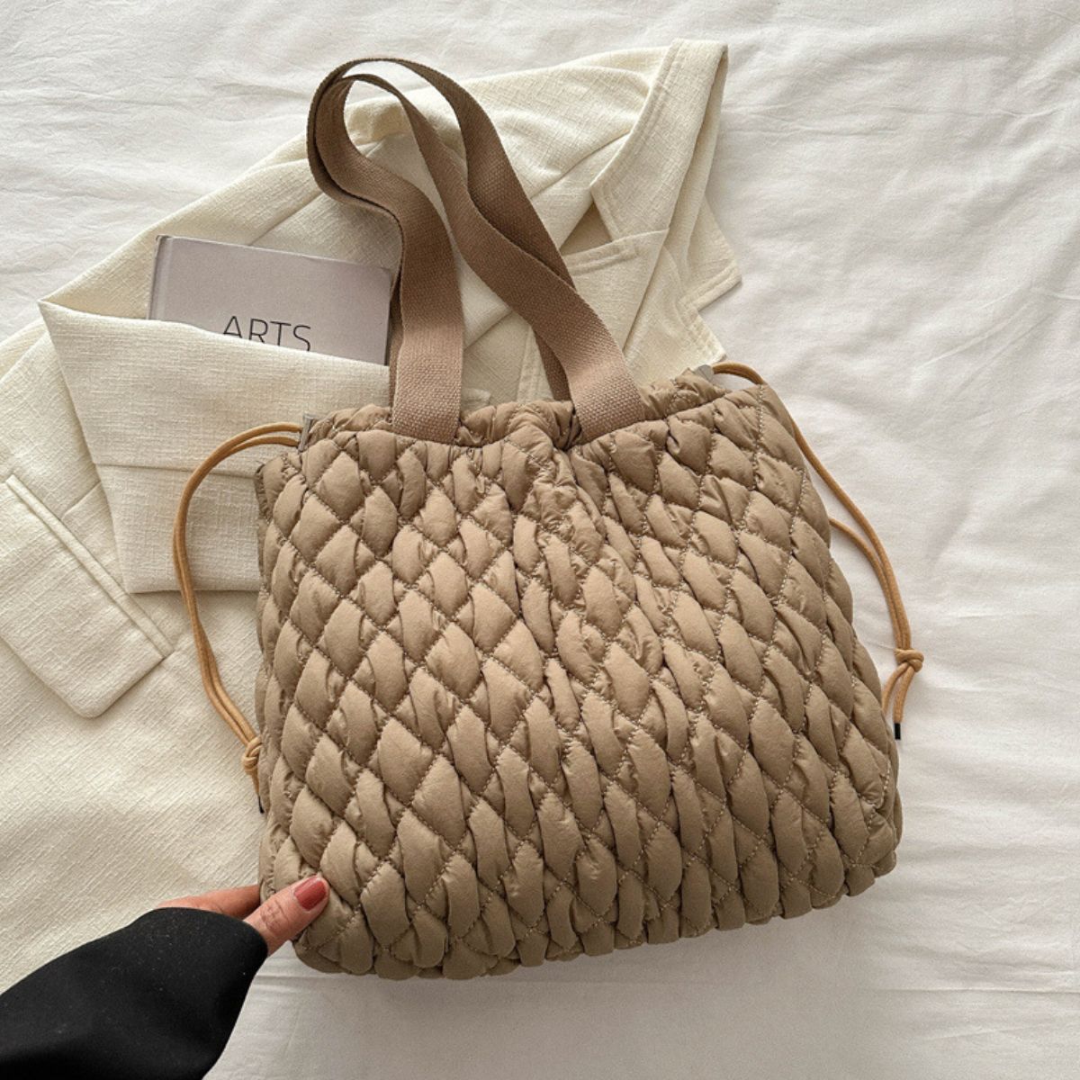 Drawstring Bubble Texture Tote Bag - Sydney So Sweet