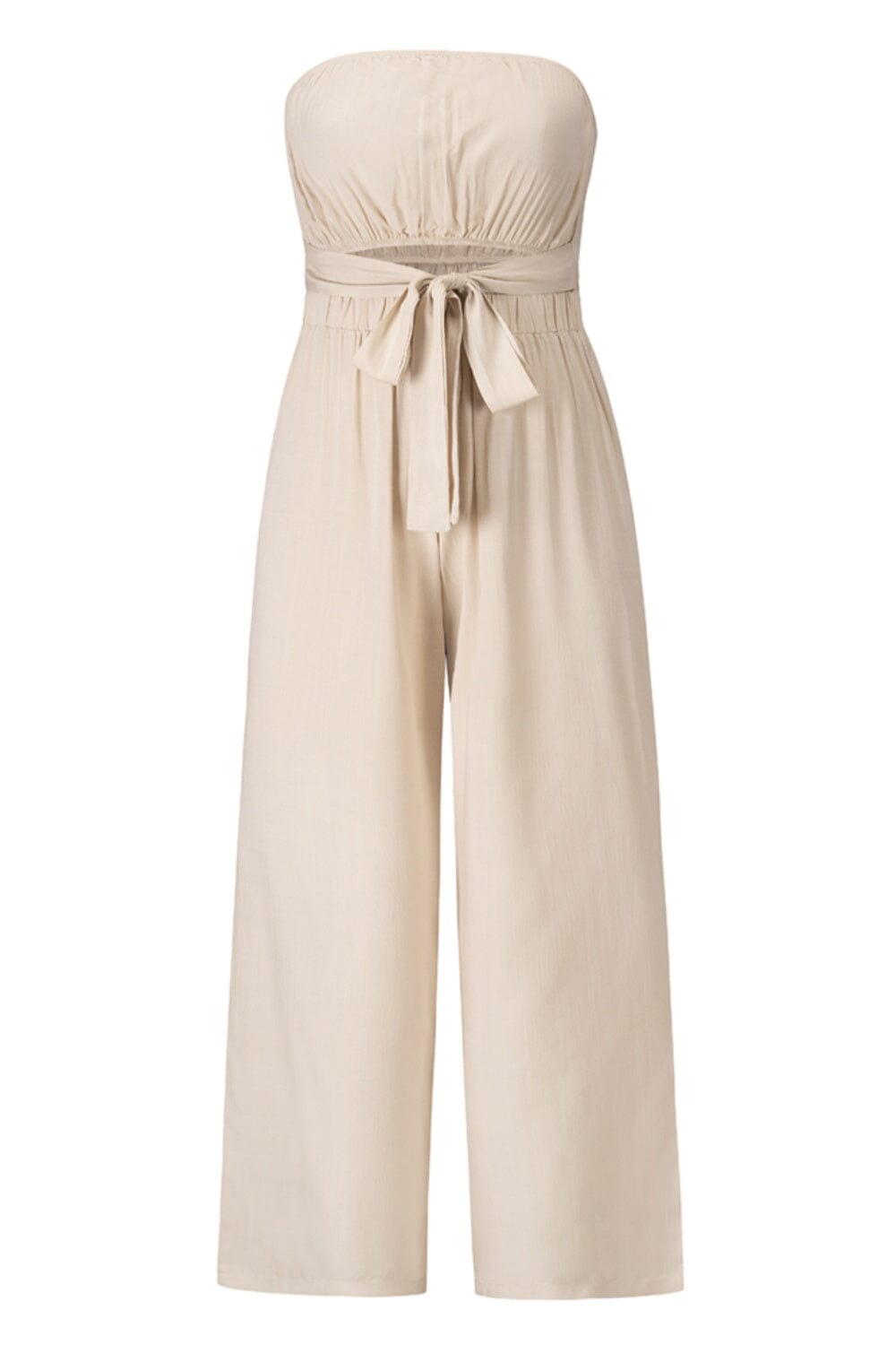 Tied Cutout Tube Wide Leg Jumpsuit - Sydney So Sweet