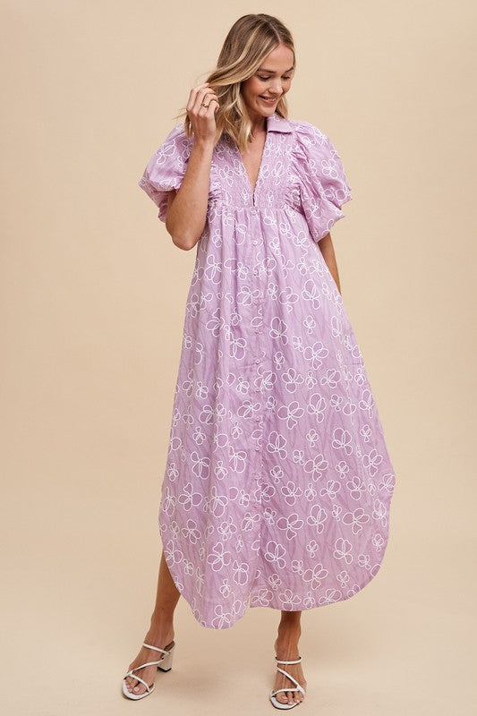 Annie Wear Floral Smock Detail Puff Sleeve Dress - Sydney So Sweet