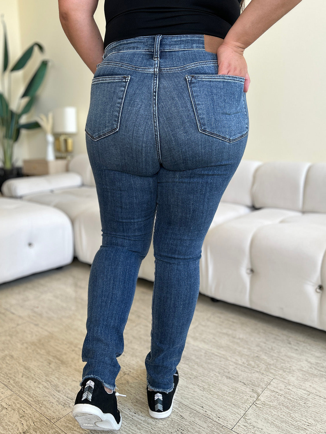 Judy Blue Full Size  High Waist Distressed Skinny Jeans - Sydney So Sweet