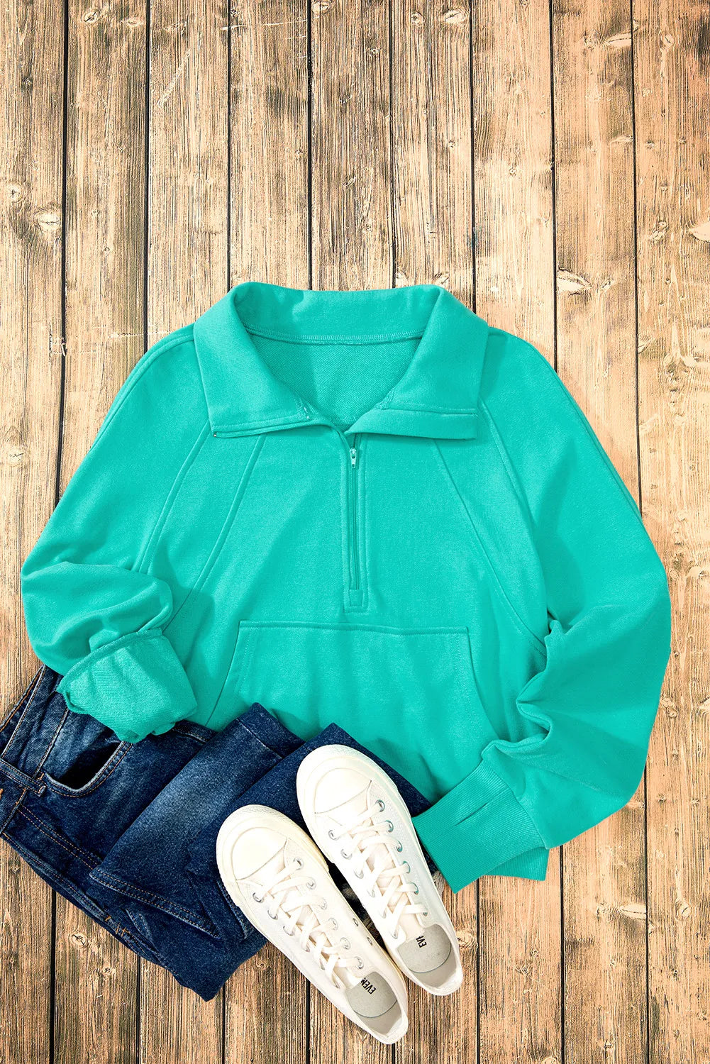 Half Zip Long Sleeve Sweatshirt - Sydney So Sweet