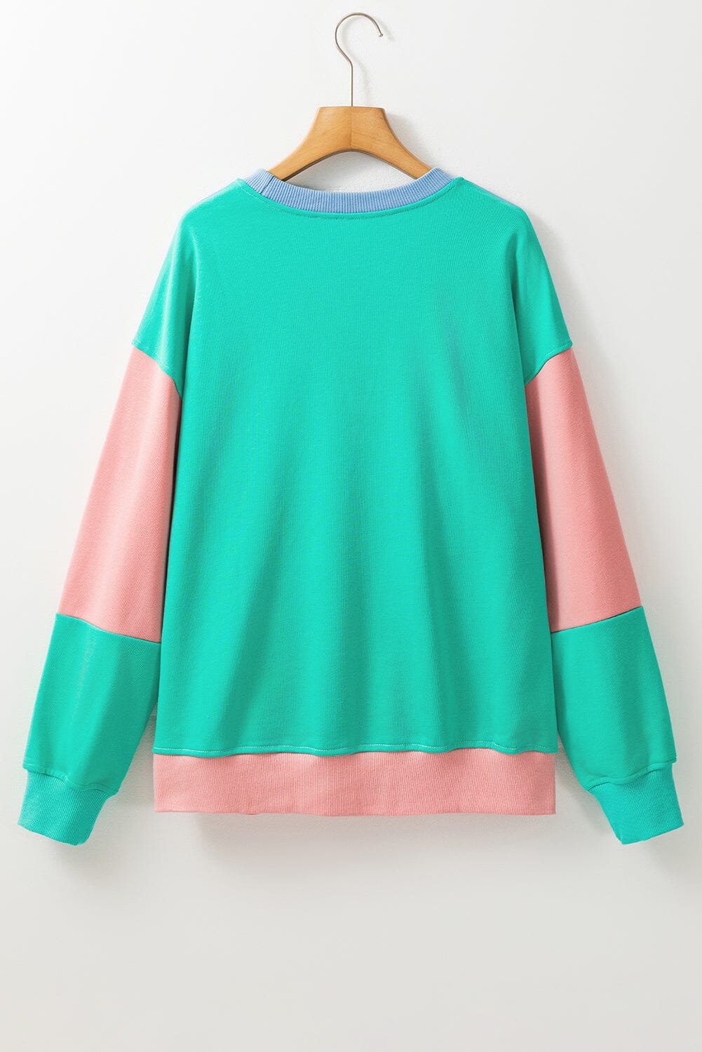 Color Block Round Neck Long Sleeve Sweatshirt - Sydney So Sweet