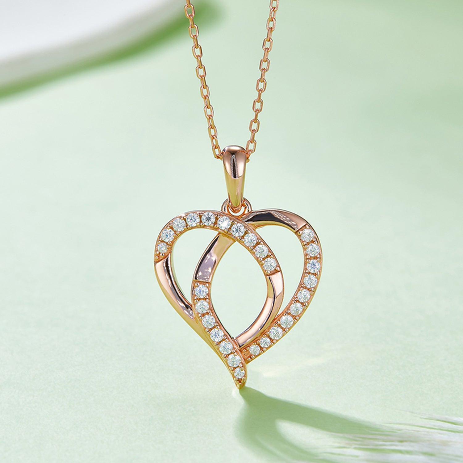 Moissanite 925 Sterling Silver Heart Shape Necklace - Sydney So Sweet