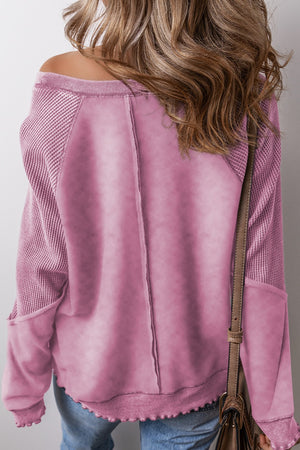 Exposed Seam Long Sleeve Sweatshirt - Sydney So Sweet