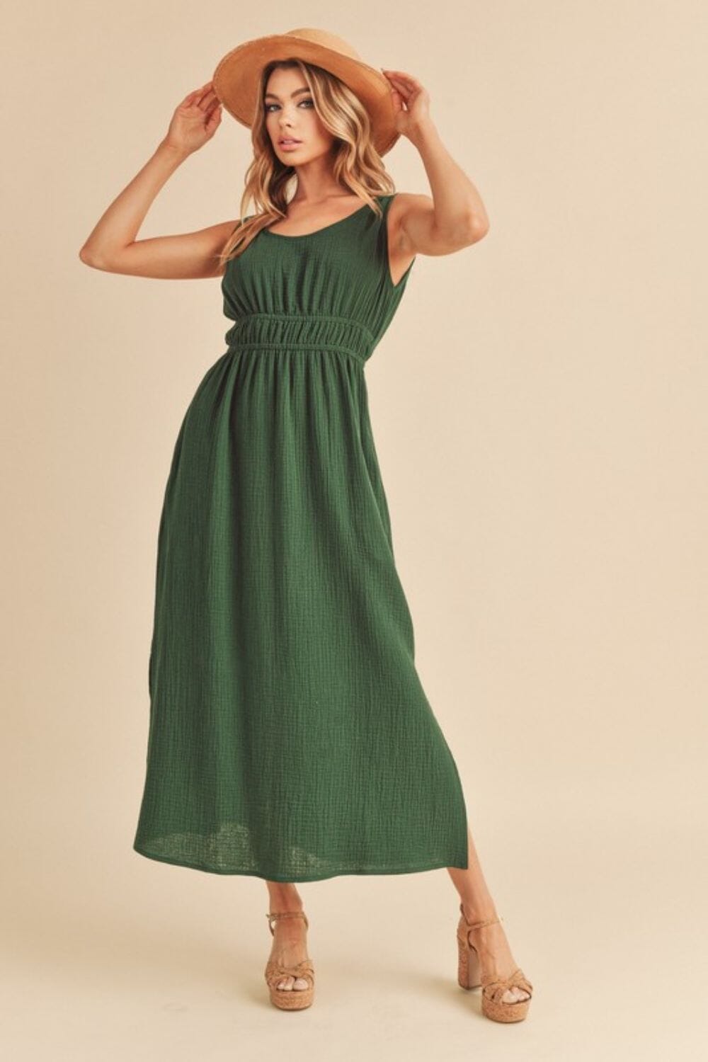 Aemi + Co Side Slit Round Neck Sleeveless Tank Dress - Sydney So Sweet