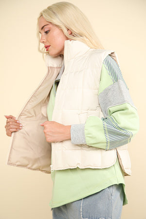 VERY J Zip Up Puffer Padded Warm Vest - Sydney So Sweet