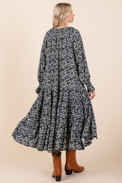 Mittoshop Printed Tie Neck Flounce Sleeve Midi Dress - Sydney So Sweet