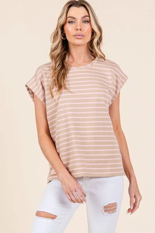 Lime 'N' Chili Striped Muscle Sleeve Top - Sydney So Sweet