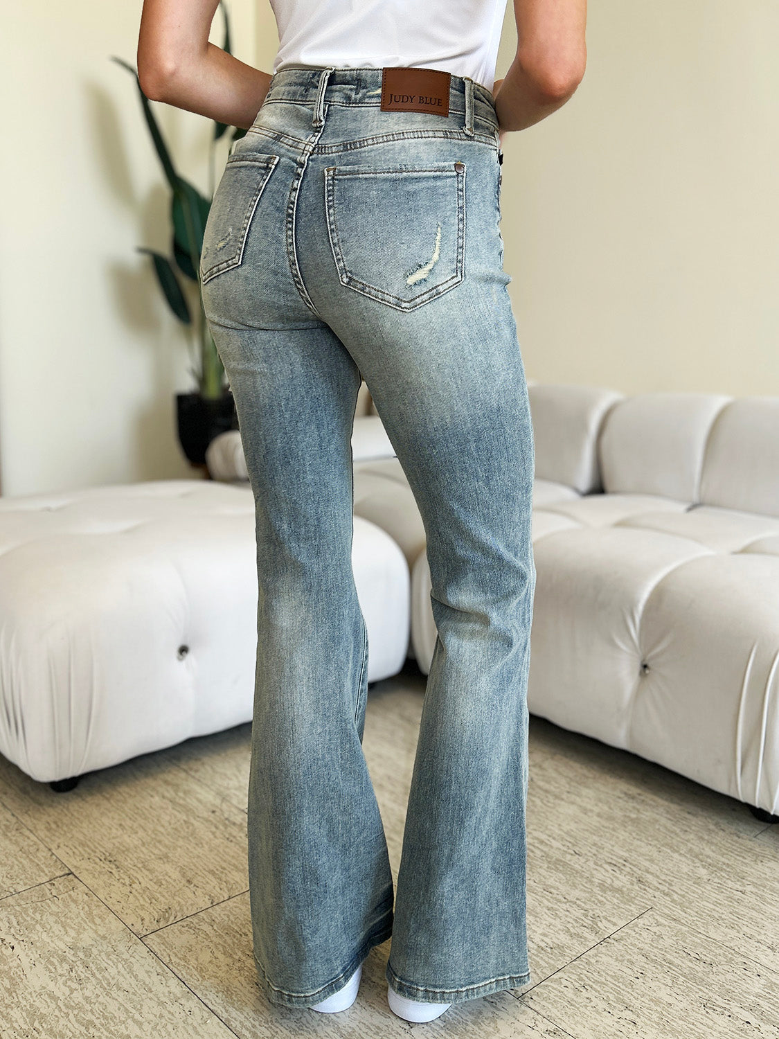 Judy Blue Full Size Mid Rise Flare Jeans - Sydney So Sweet