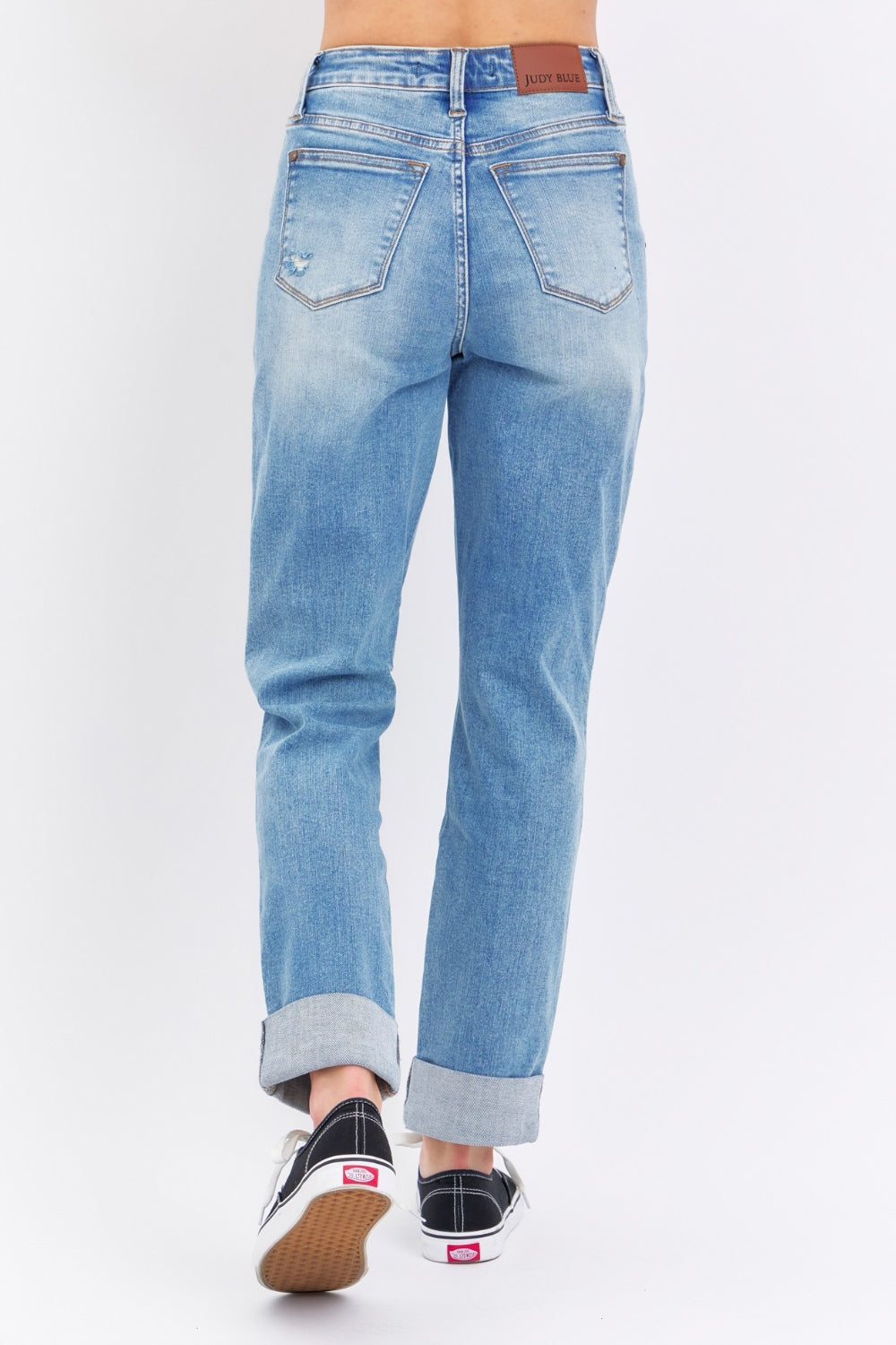 Judy Blue Full Size Distressed Straight Jeans with Patch Pockets - Sydney So Sweet