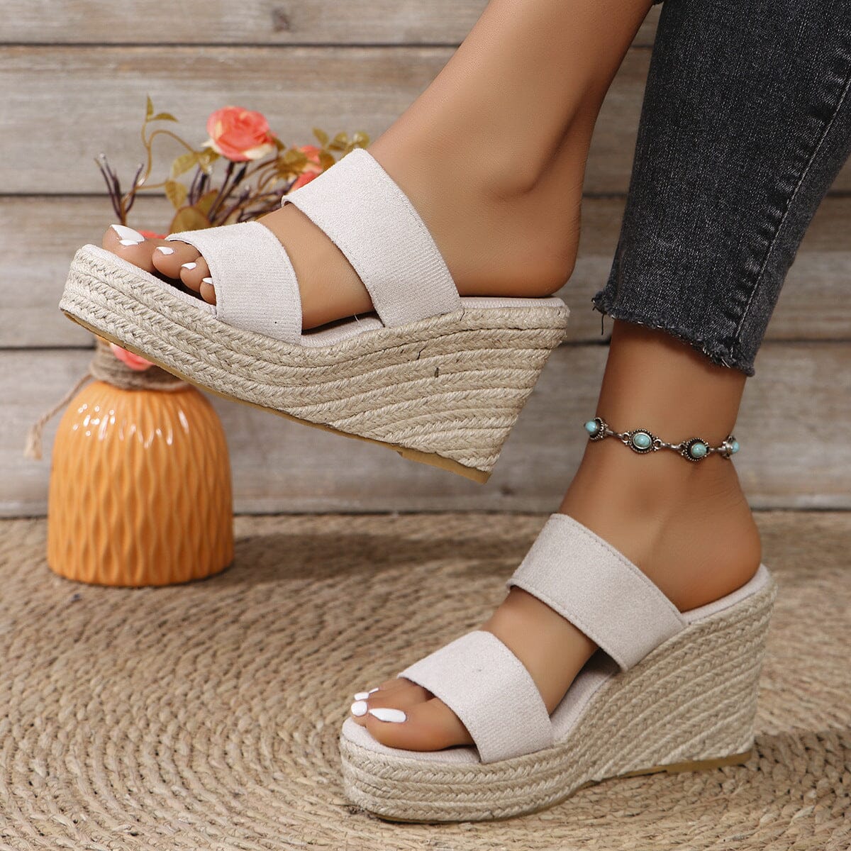 Open Toe Wedge Sandals - Sydney So Sweet