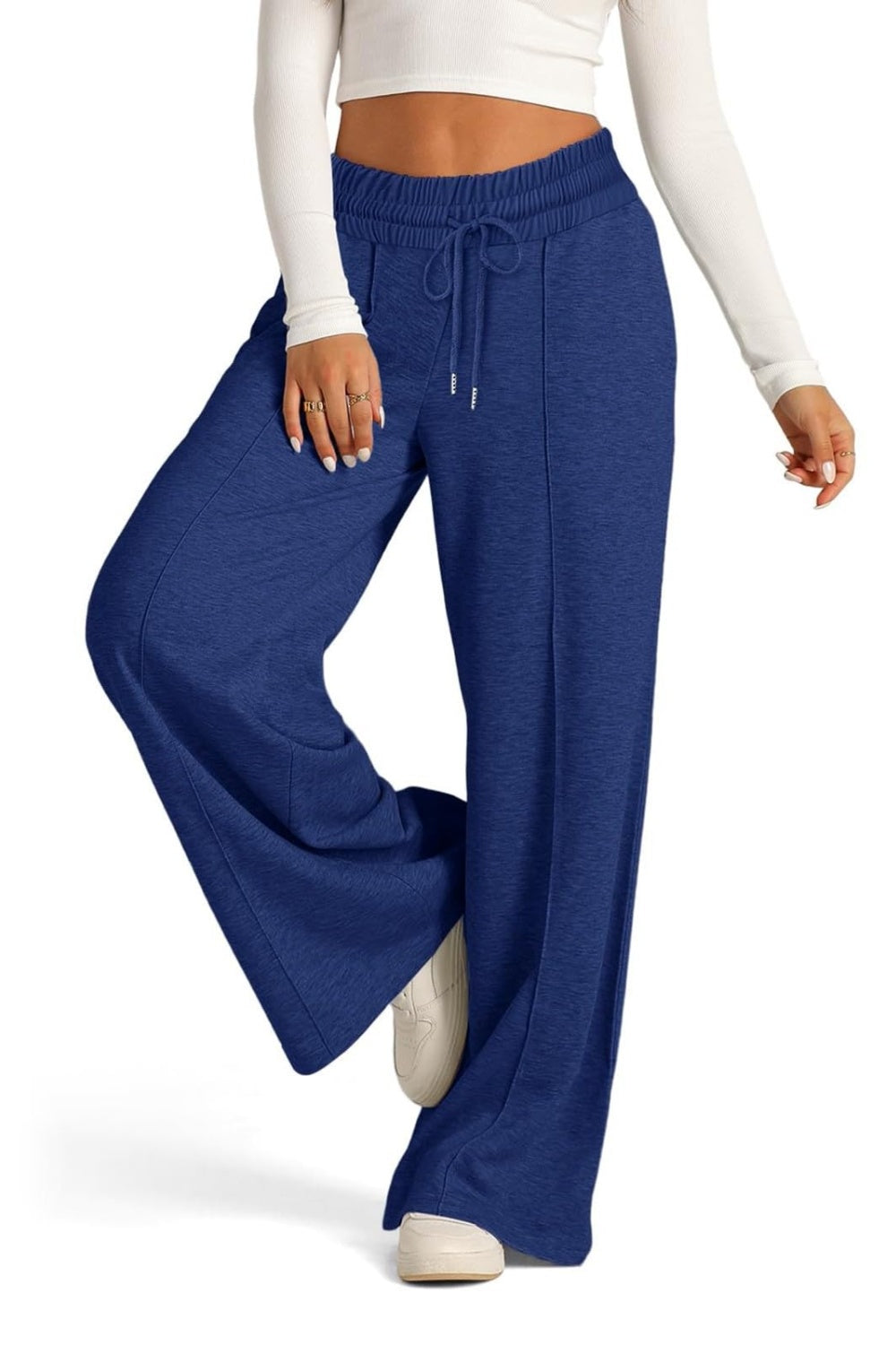 Drawstring Elastic Waist Wide Leg Pants - Sydney So Sweet