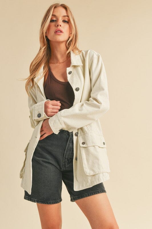 Aemi + Co Seam Detail Button Up Jacket with Pockets - Sydney So Sweet