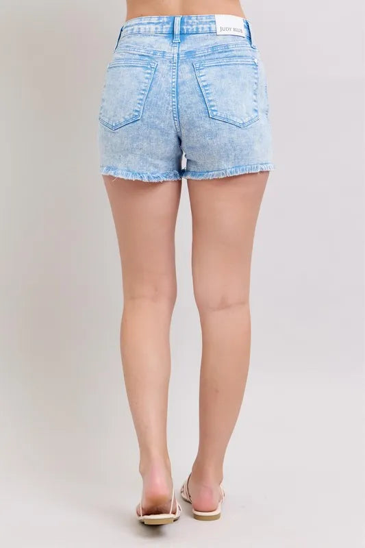 Judy Blue Mid Rise Garment Dyed Denim Shorts - Sydney So Sweet