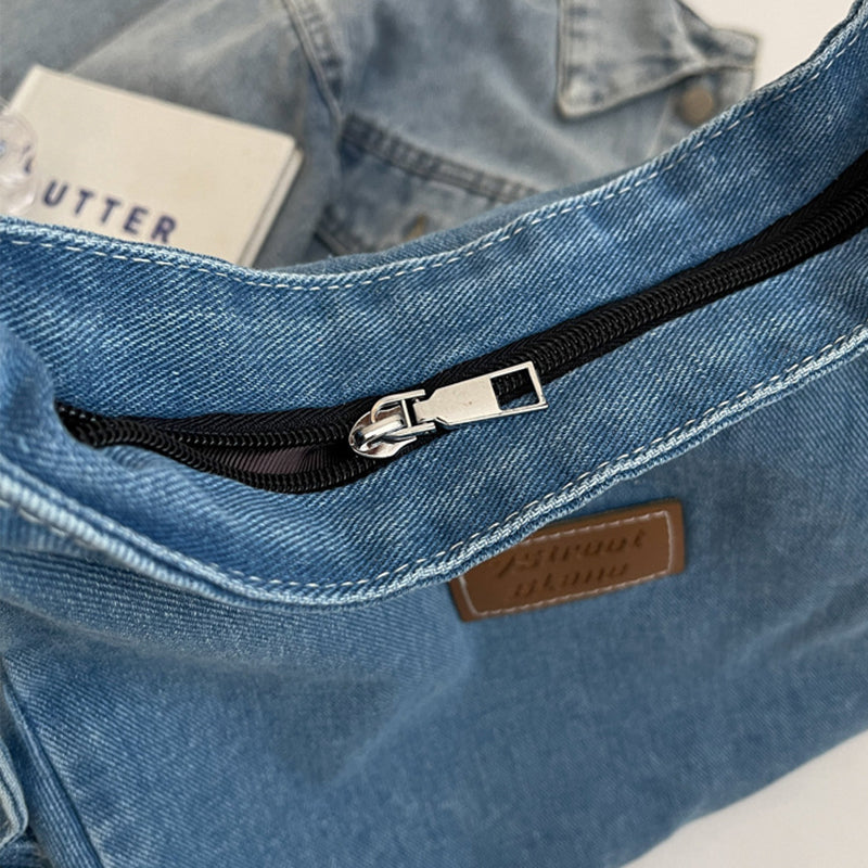 Adjustable Strap Denim Shoulder Bag - Sydney So Sweet